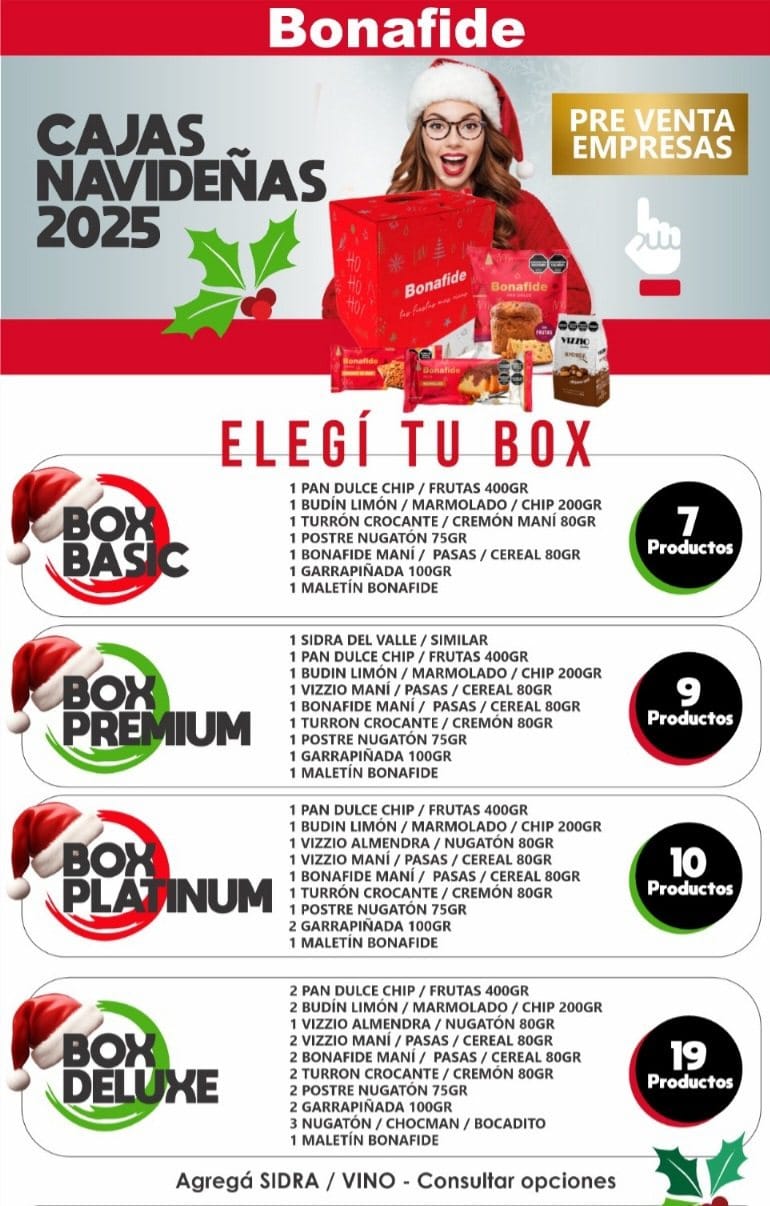 Caja navidena para empresas con productos surtidos