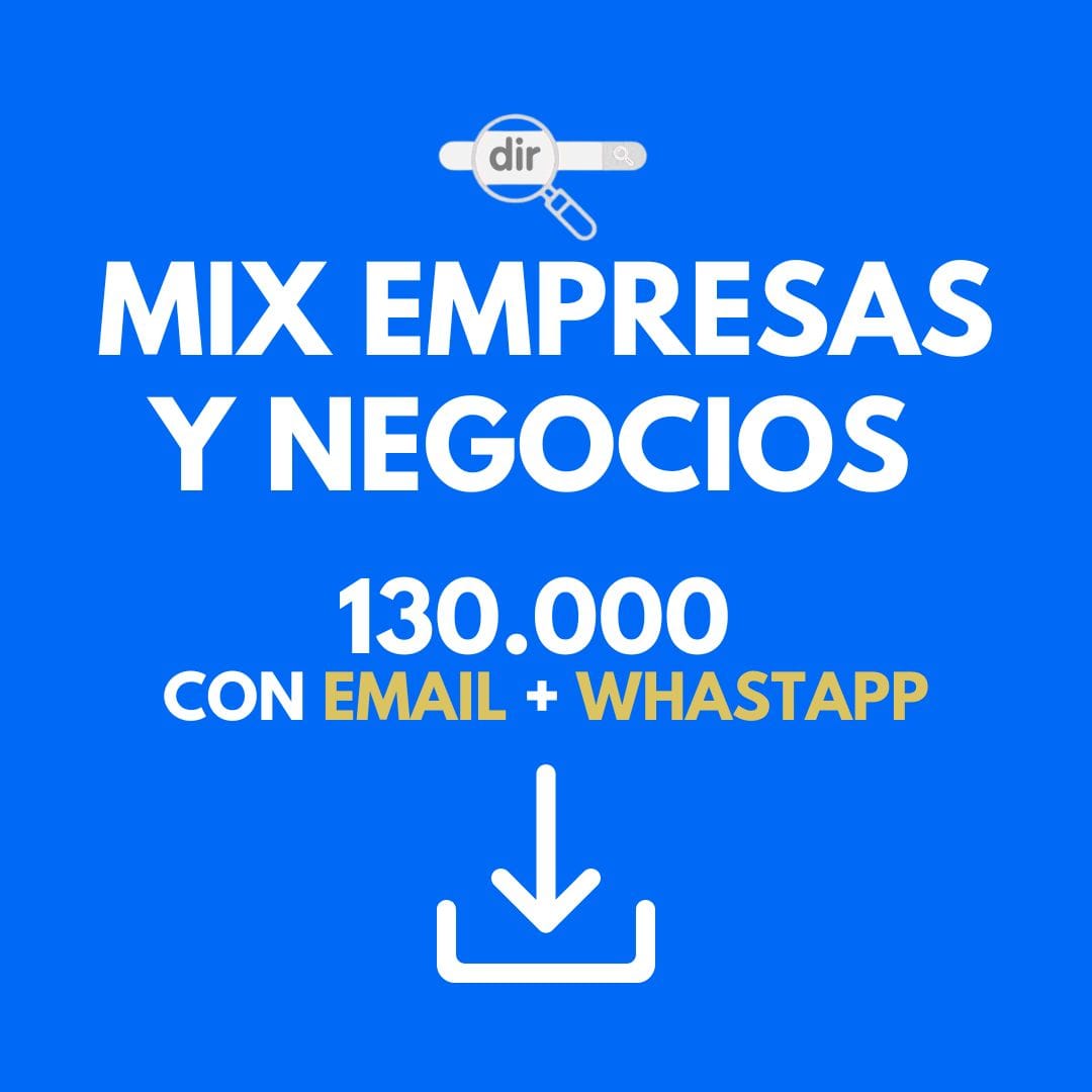 Base 130.000 Empresas con WhatsApp y Email: mix de rubros en Argentina